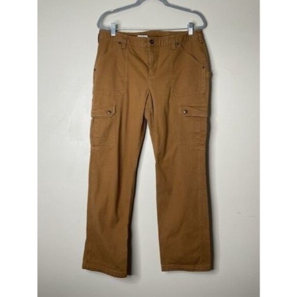 Duluth Trading Co Brown Ultimate Relaxed Fit Cargo Pants Men Size 14X33 Cotton/S - Picture 8 of 10